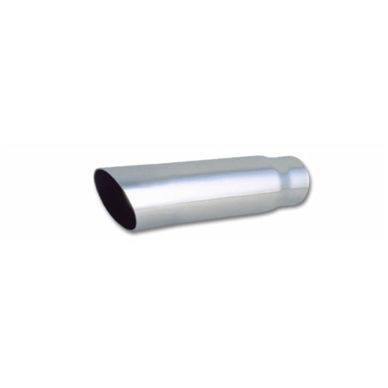 Vibrant 3.5in Round SS Truck/SUV Exhaust Tip (Single Wall Angle Cut) - 3in inlet 11in long