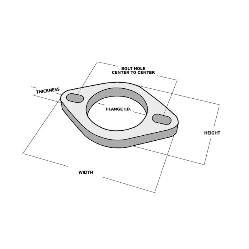 Vibrant 2-Bolt T304 SS Exhaust Flanges (2.5in I.D.) - 5 Flange Bulk Pack