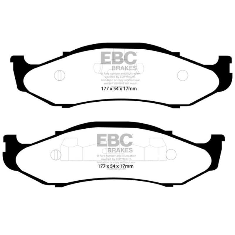 EBC 97-99 Jeep Cherokee 2.5 82mm High Rotors Extra Duty Front Brake Pads