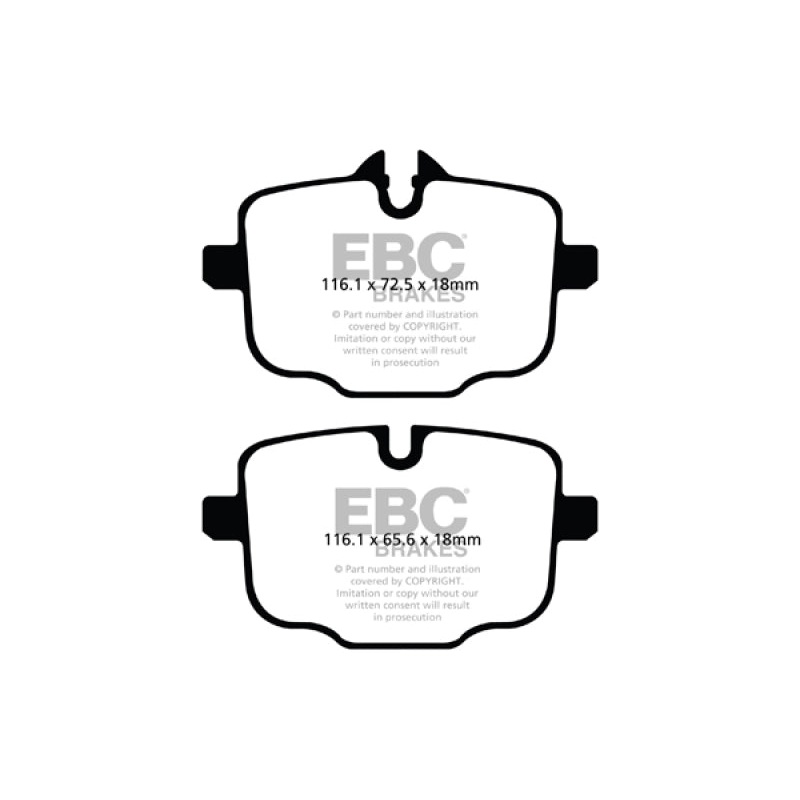 EBC 2021+ BMW M3/M4 3.0TT (G80/G82/G83 w/Cast Iron Rotors) Redstuff Rear Brake Pads
