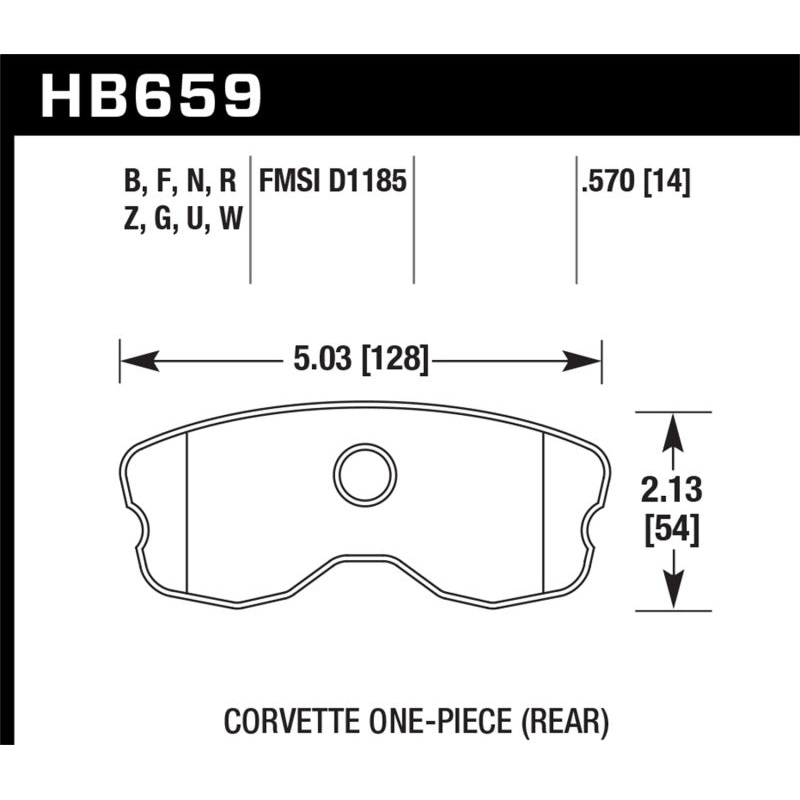 Hawk 06-10 Chevy Corvette (Improved Pad Design) Rear HPS 5.0 Sreet Brake Pads
