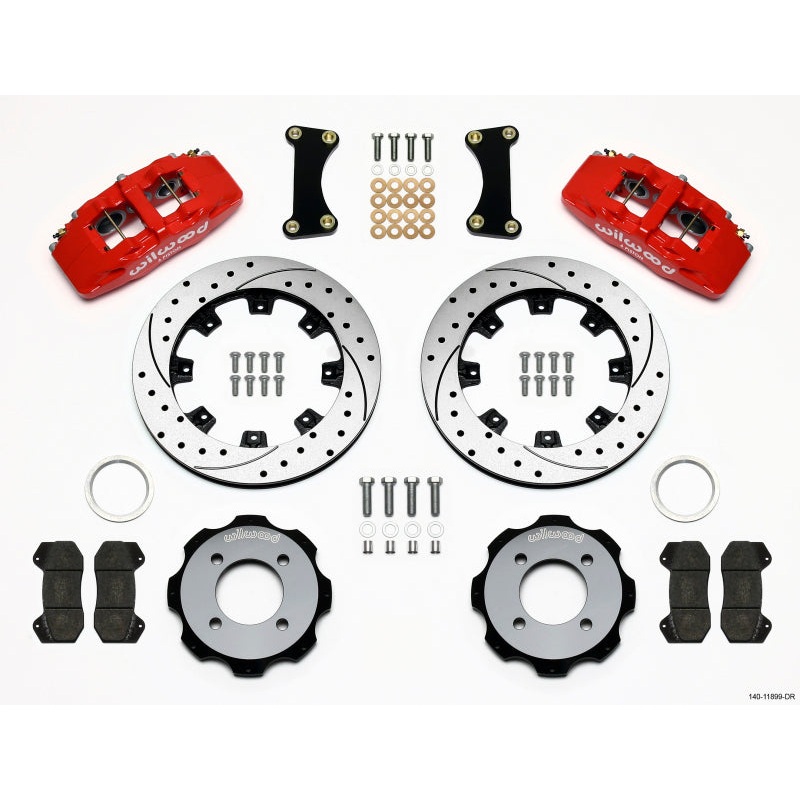 Wilwood Dynapro 6 Front Hat Kit 12.19in Drilled Red 2011 Fiesta