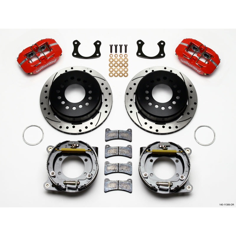 Wilwood Dynapro Low-Profile 11.00in P-Brake Kit Drill-Red New Big Ford 2.50in Offset