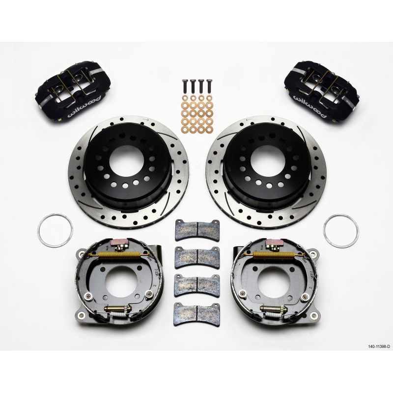 Wilwood Dynapro Low-Profile 11.00in P-Brake Kit Drilled Chevy 12 Bolt 2.75in Off w/ C-Clips