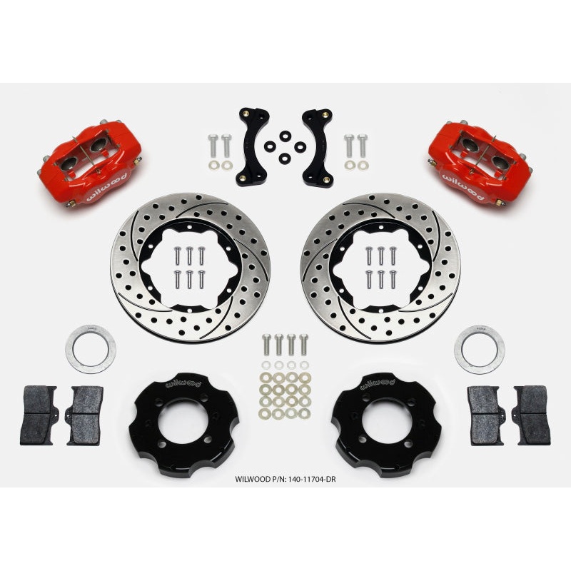 Wilwood Forged Dynalite Front Hat Kit 11.00in Drilled Red 95-05 Miata