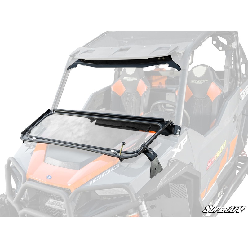SuperATV Polaris General 1000 Flip-Down Glass Windshield