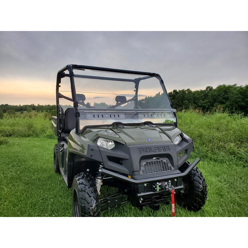 Polaris Ranger Full-Size 570 3-Passenger - 2 Pc Windshield w/Hard Coat, Clamp, and Vent Options