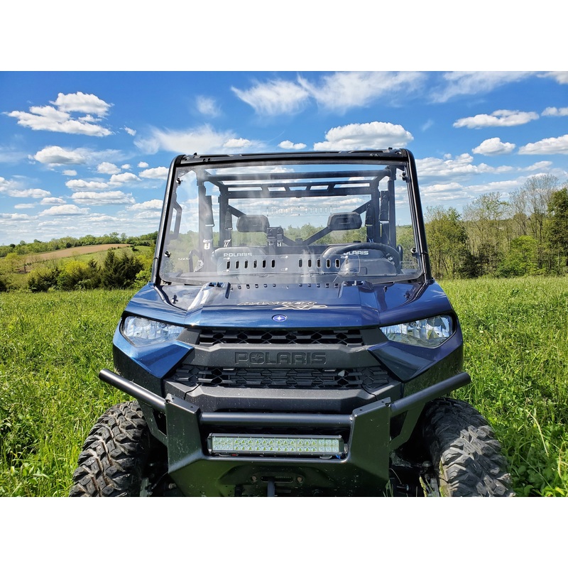 Polaris Ranger Crew 1000 -1 Pc Windshield w/Clamp, Vent, and Hard Coat Options