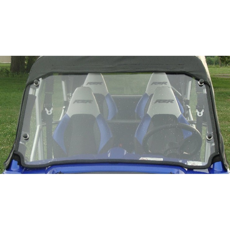 Polaris RZR 4-Seater - 1 Pc Scratch-Resistant Windshield w/Vent and Clamp Options