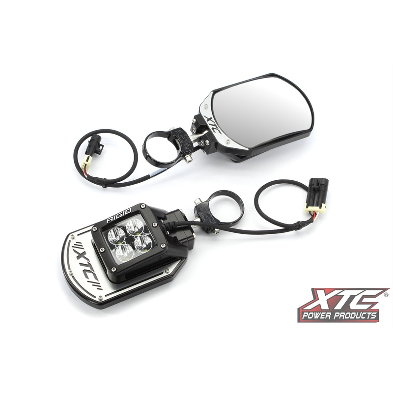 XTC SIX12 UTV Side Mirrors with Amber Light and Rigid Front Light