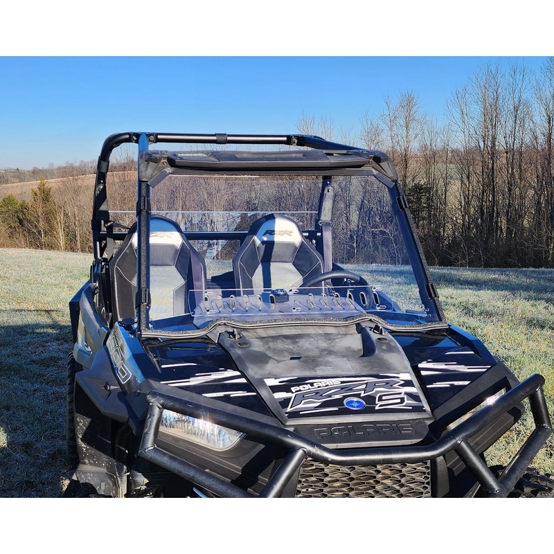 Polaris RZR 1000 - 1 Pc Scratch-Resistant Windshield with Clamp and Vent Options