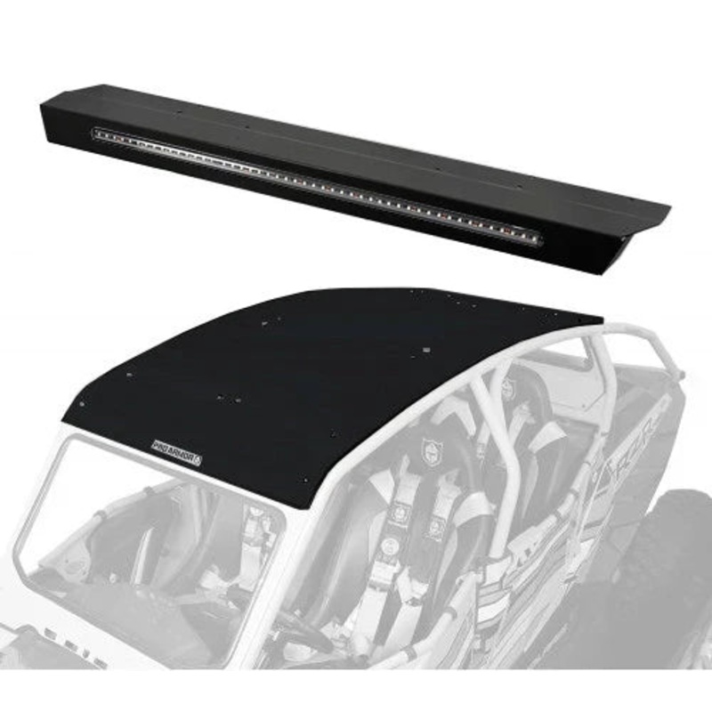 Pro Armor Aluminum Pocket Roof With Integrated Rear Light Bar- RZR XP4