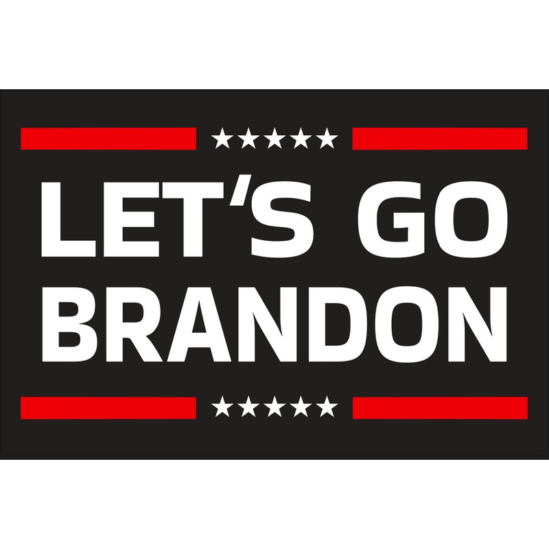 LET'S GO BRANDON BLACK FLAG 12"x18" Double Sided Grommet Flag