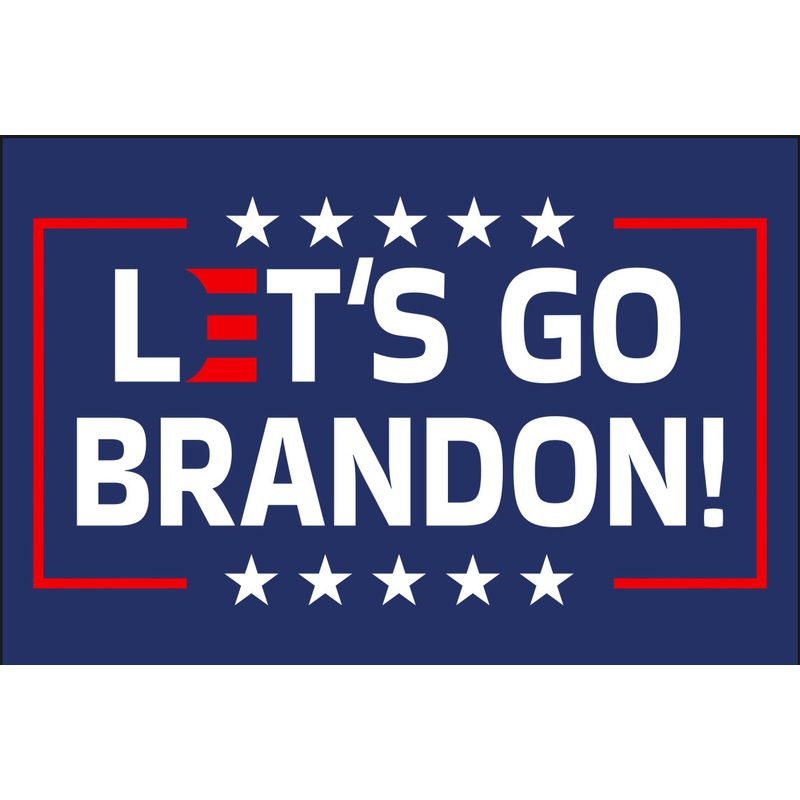 LETS GO BRANDON BLUE FLAG 12"x18" Double Sided Grommet Flag