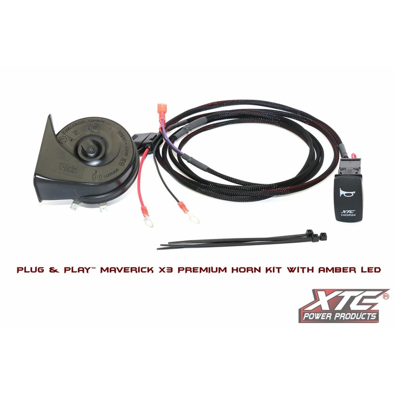 XTC Can-Am Maverick X3 Plug and Play Horn Kit with Amber LED Rocker Switch