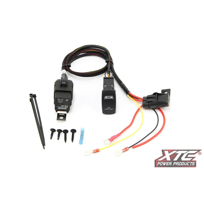 XTC High Power Light Bar or Accessory Wire Harness with Sealed Fuse and Relay and Two LED Switch