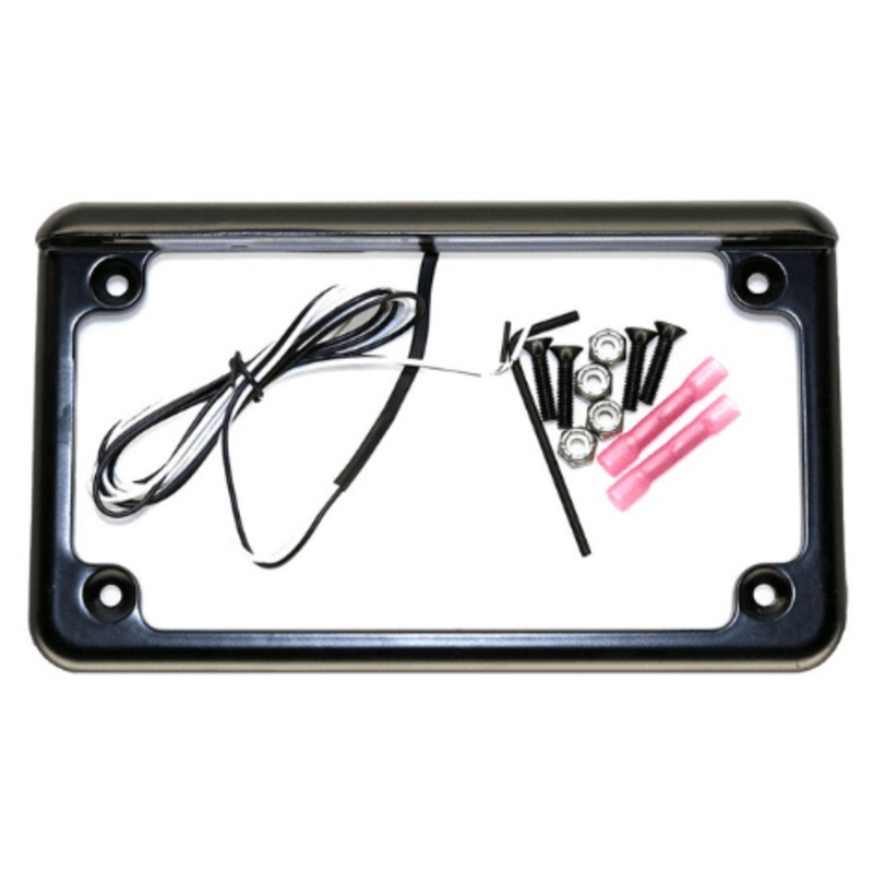 XTC UTV or Motorcycle rear 6" 6 Led License Plate Frame - Black