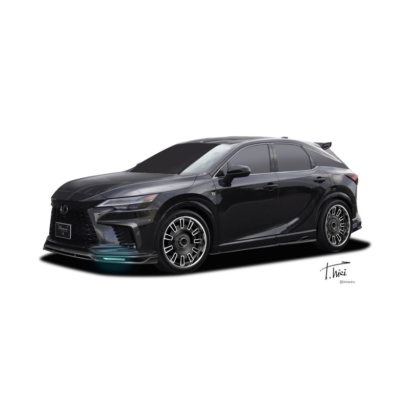 ROWEN FRONT SPOILER WITH LED BLADE FRP GRAPHITE BLACK GLASS FLAKE FOR LEXUS RX F-SPORT RX500h 350 TALH17 TALH15 1L016A00-223