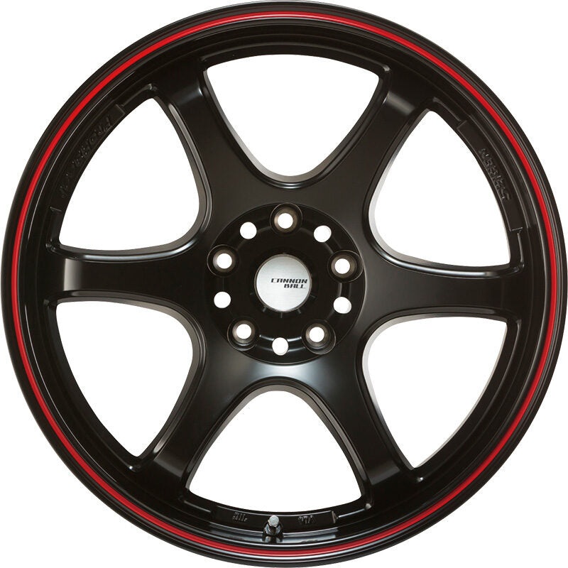 5ZIGEN CANNON BALL 16X5.5 +45 4-100 MAT BLACK+RED LINE CAB6554540BD