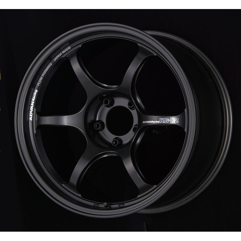 Advan RG-D2 18x9.5 +35 5-114.3 Semi Gloss Black Wheel