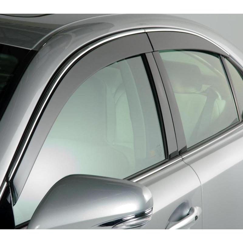 AVS 03-07 Honda Accord Ventvisor Low Profile Deflectors 4pc - Smoke w/Chrome Trim