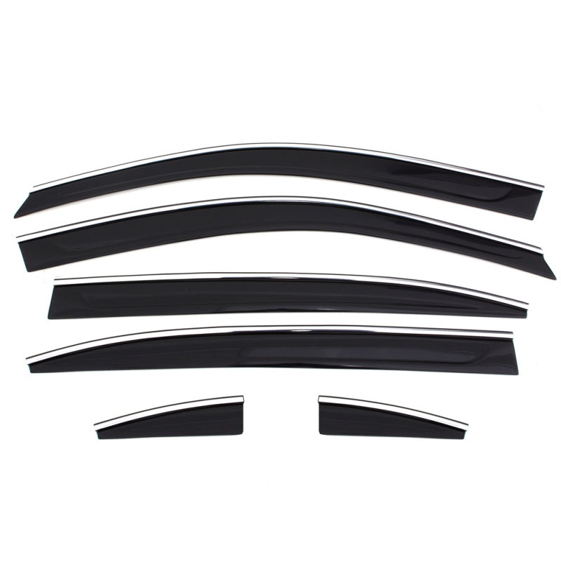 AVS 10-17 Cadillac SRX Ventvisor Low Profile Deflectors 6pc - Smoke w/Chrome Trim