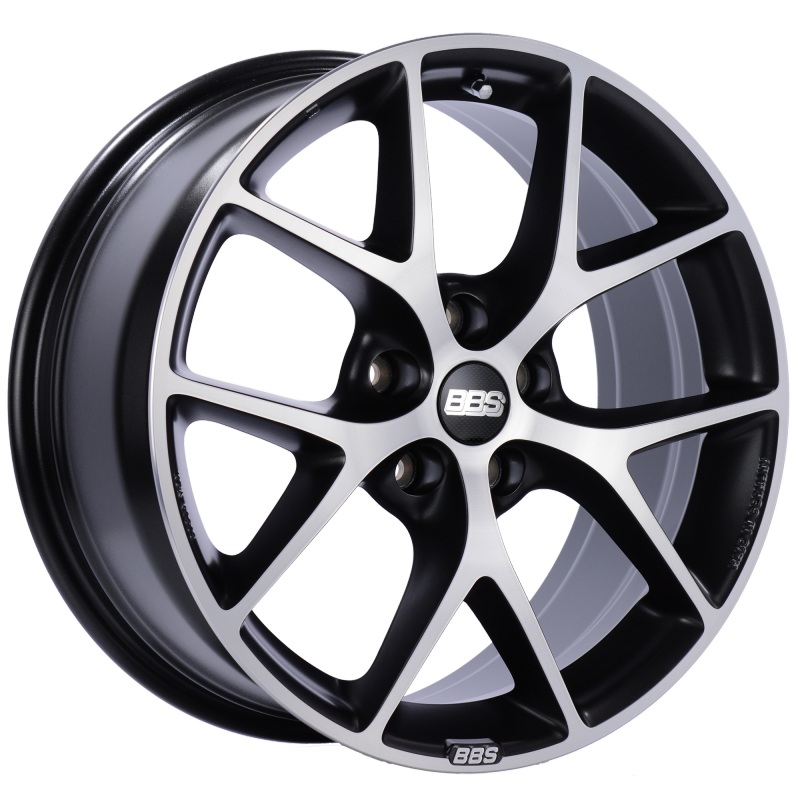 BBS SR 19x8.5 5x112 ET32 Satin Black Diamond Cut Face Wheel -82mm PFS/Clip Required