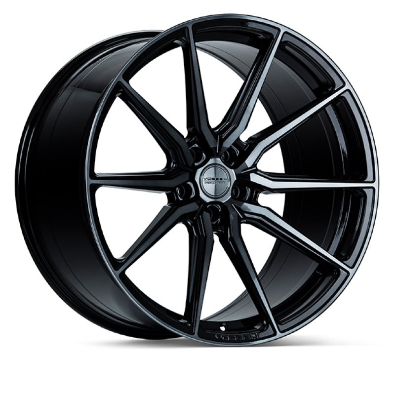 Vossen HF-3 20x10.5 / 5x112 / ET36 / Deep Face / 66.5 - Double Tinted - Gloss Black Wheel