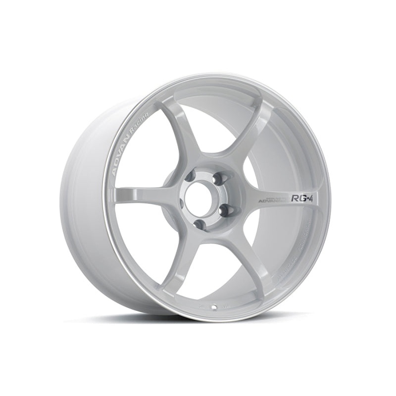 Advan RG-4 18x9 +25 5-114.3 Racing White Metallic & Ring Wheel