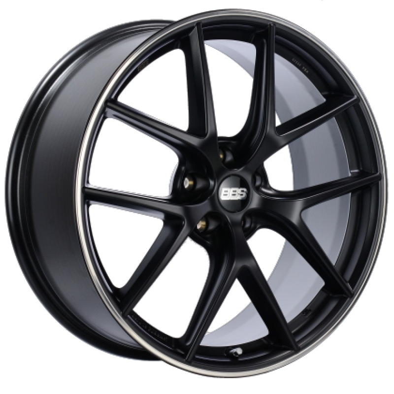 BBS CI-R 20x9 5x112 ET38 Satin Black Polished Rim Protector Wheel - 82mm PFS/Clip Required