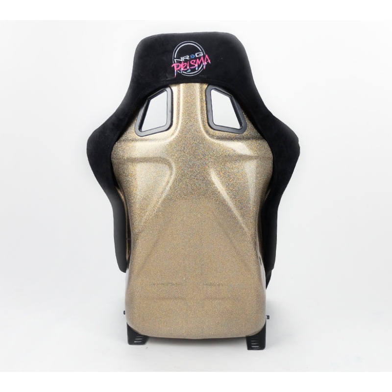 NRG FRP Bucket Seat ULTRA Edition - Large (Black Alcantara/Gold Glitter Back)