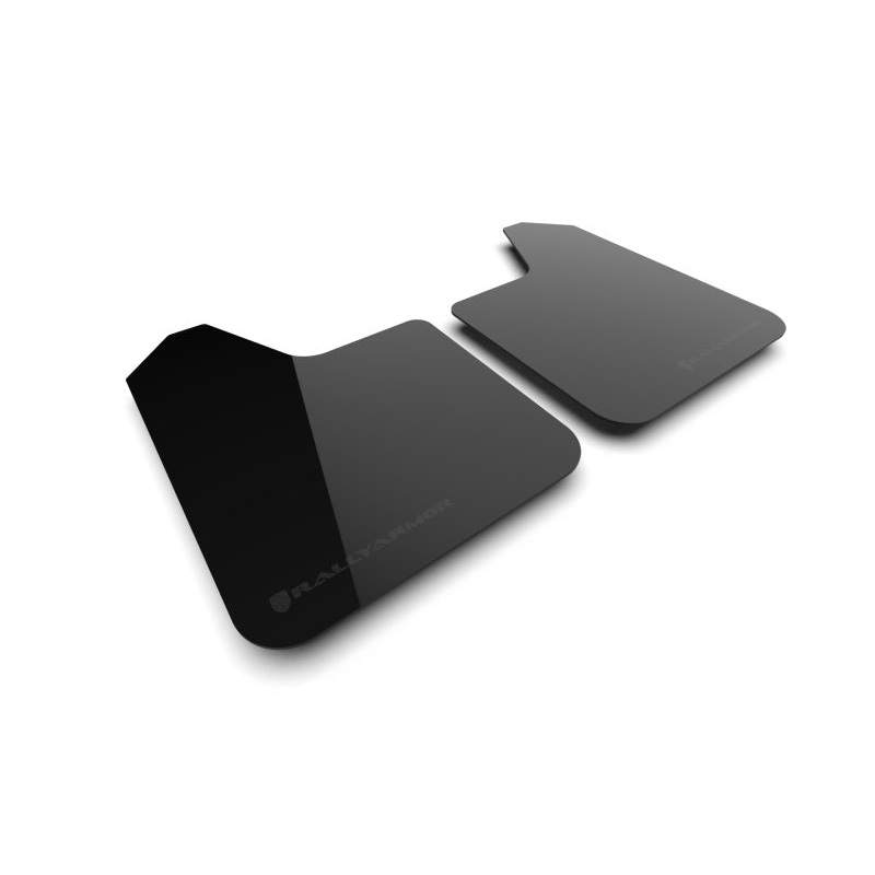 Rally Armor Universal UR Black Mud Flap w/ Metallic Black Logo - Pair