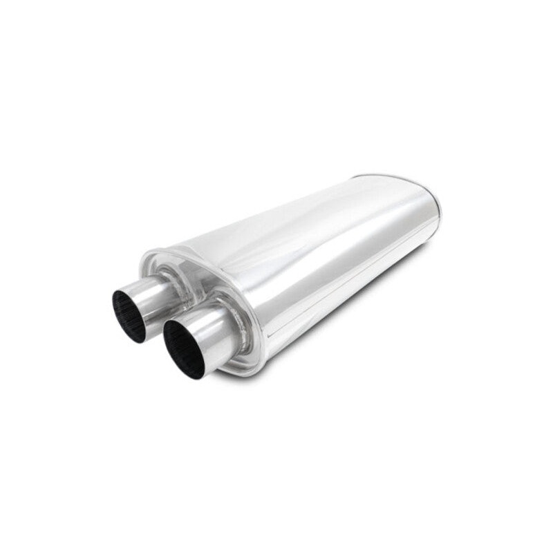 Vibrant Streetpower Oval Muffler 2.50in Dual Inlet/Outlet 18in Body Length