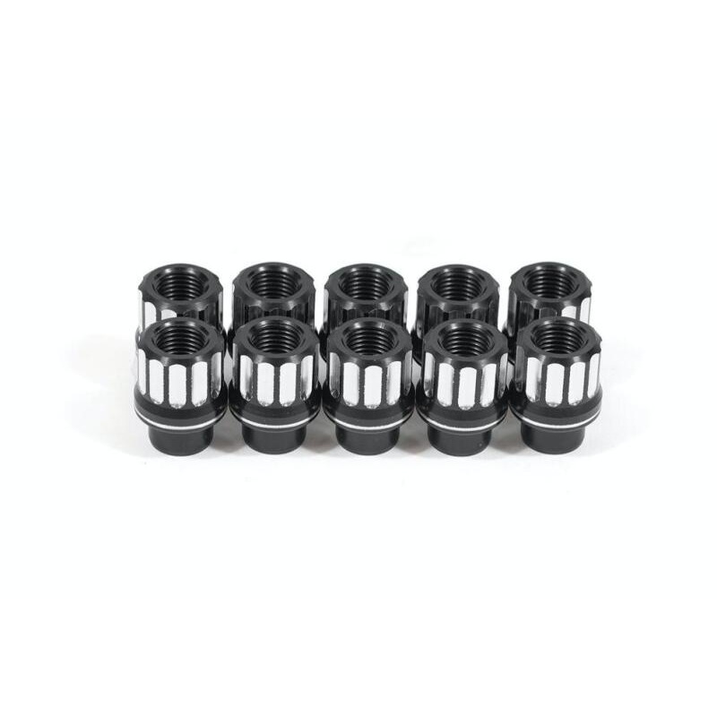 BMR Lug Nut Kit 14mm x 1.50 RH Conical 12-pt Aluminum (Set of 10) - Black Anodized