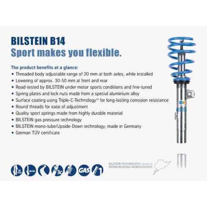 Bilstein B14 (PSS) 2016 Audi TT Quattro Suspension Kit
