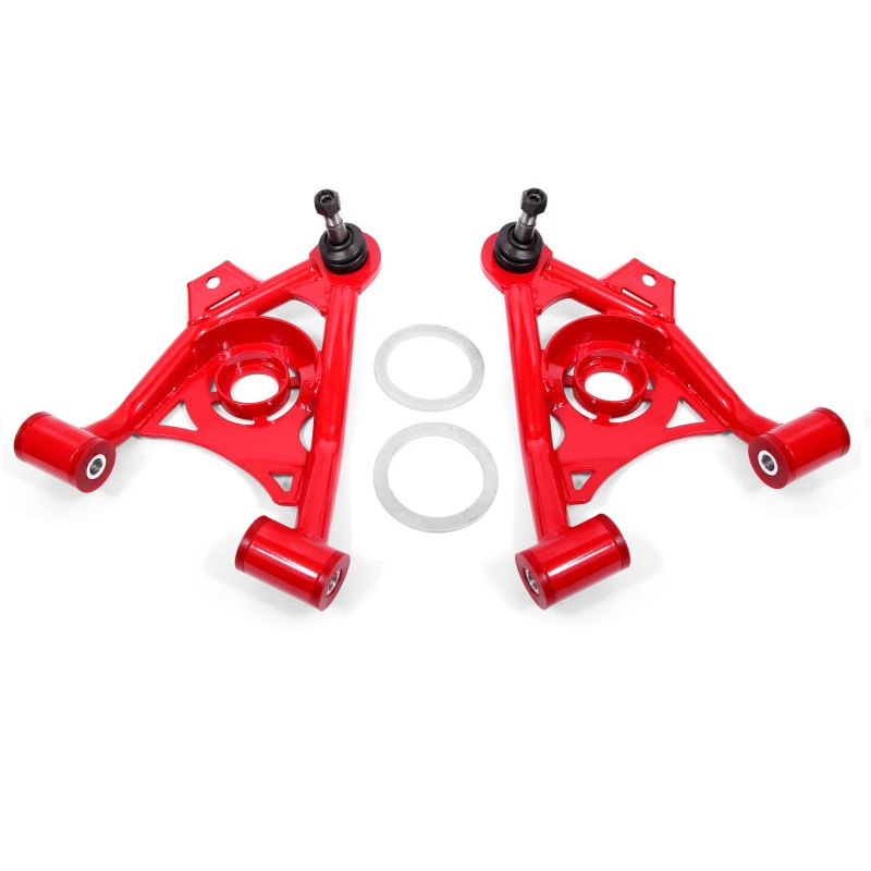 BMR 79-93 Mustang Fox Lower Control A-Arm Front w/ Spring Pocket/Tall Ball Joint - Red