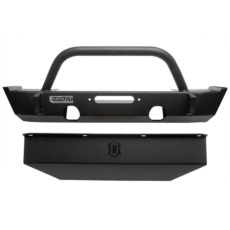 ICON 2018+ Jeep Wrangler JL / 2020+ JT Front Impact Bumper w/Skid Plate