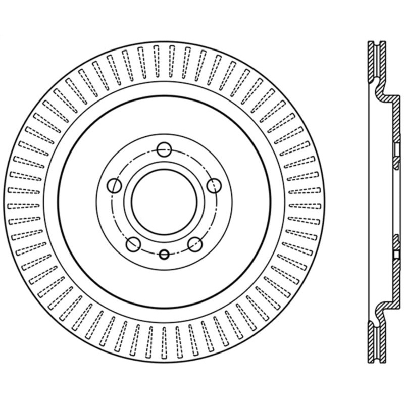 StopTech Premium High Carbon 13-14 Ford Mustang/Shelby GT500 Right Rear Disc Slotted Brake Rotor