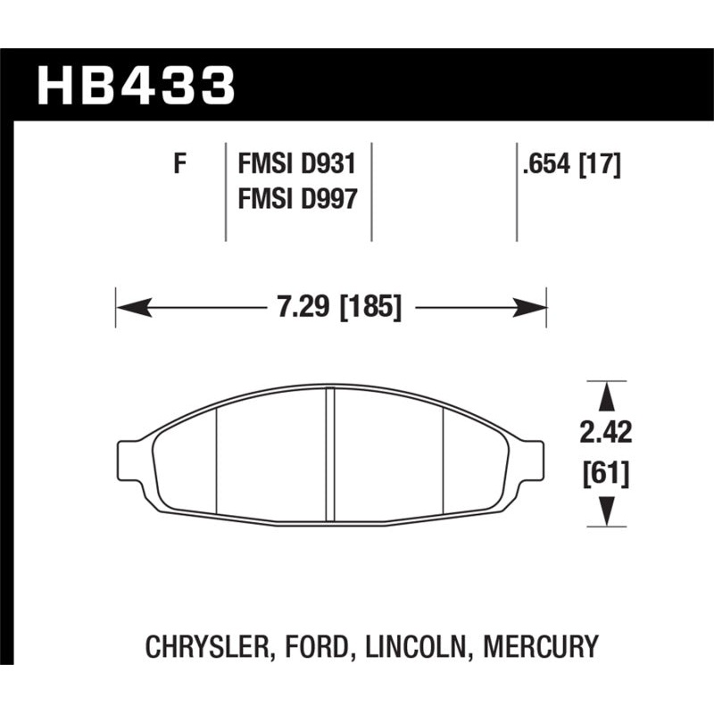 Hawk 03-11 Ford Crown Victoria HPS 5.0 Front Brake Pads