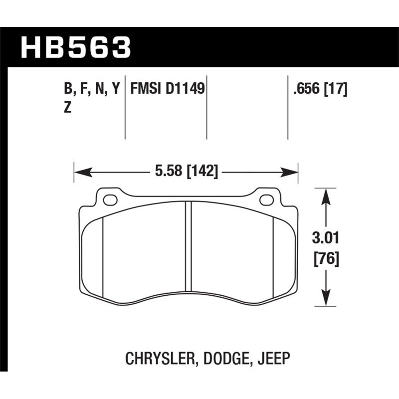 Hawk 12-20 Challenger/Charger 06-10 Grand Cherokee SRT8 DTC-60 Motorsports Front Brake Pads