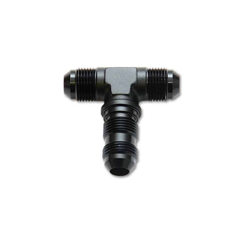 Bulkhead Adapter Tee Fitting; Size: -3AN; 6061 Aluminum; Anodized Black; - CFRI736074267