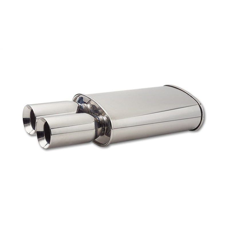STREETPOWER Oval Muffler; w/Dual 3.5 in. Round Tips; 2.5 in. Inlet; w/8 in. Tip; - CFRI736074380