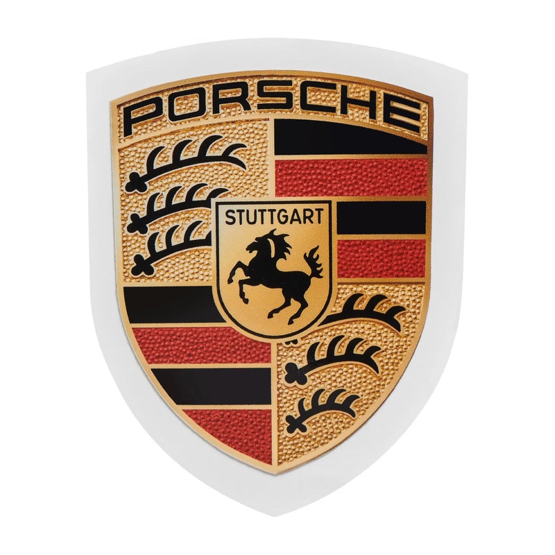 Porsche Crest Bonnet Hood Sticker Essential - 79mm x 67mm