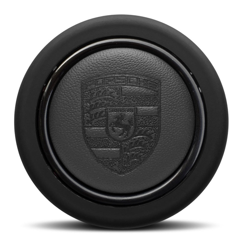 Porsche Napa Leather Horn Button Porsche Embossed Hand Punched Crest - Round Lip