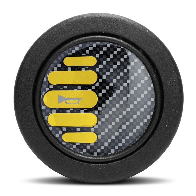 Sparco Horn Button - Carbon Fibre Style & Yellow