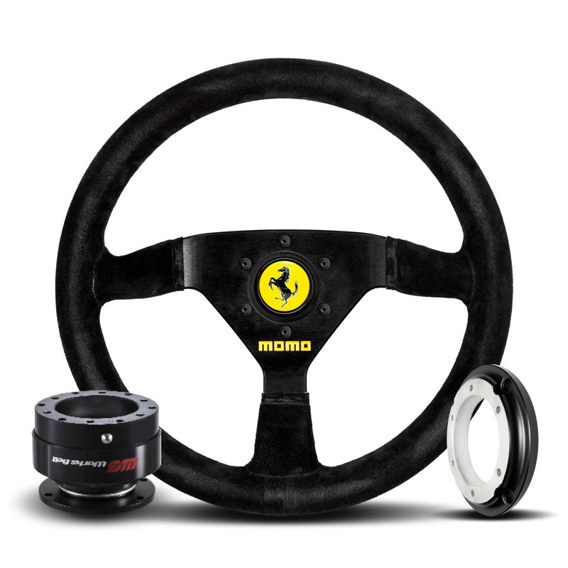 Ferrari F355 Challenge MOMO Mod. 69 Steering Wheel & Works Bell RAPFIX Quick Release Kit For Ferrari F355 360 Modena
