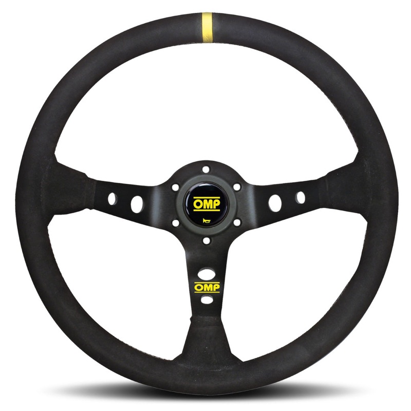 OMP Corsica Scamosciato Steering Wheel - Black Suede Black Spokes 350mm