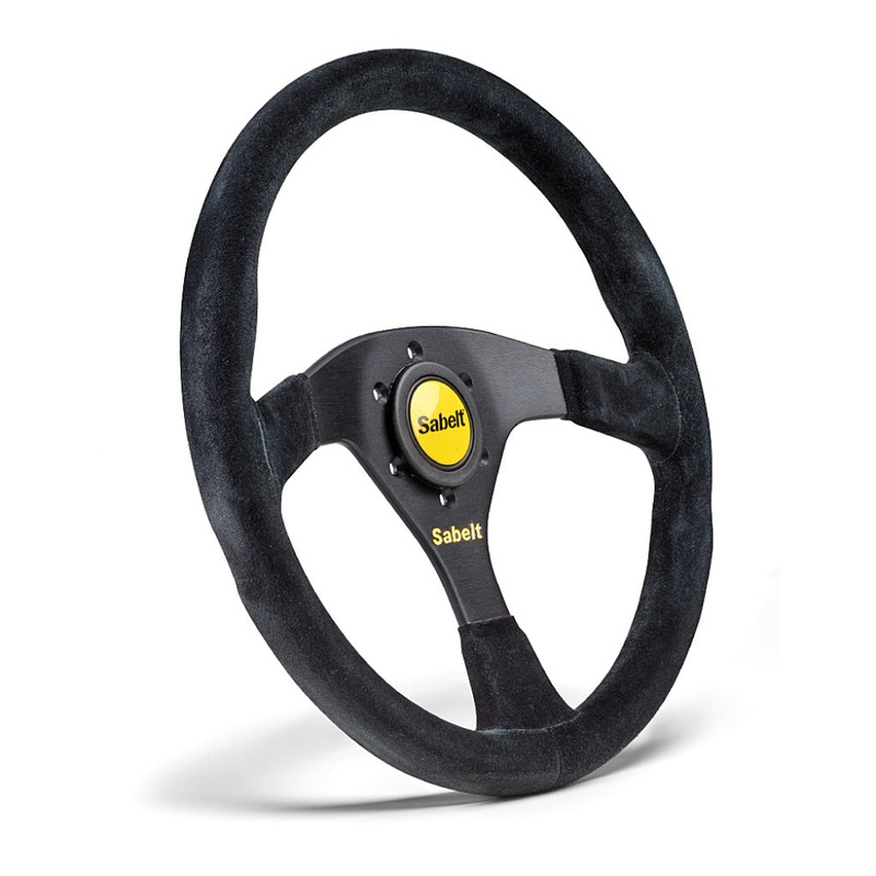 Sabelt Monaco SW-635 Steering Wheel - Black Suede Black Spokes 350mm