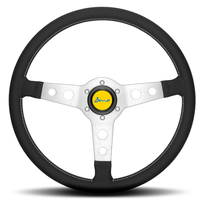 Ferrari Dino 206 246 Steering Wheel - Black Leather Black Spokes 360mm