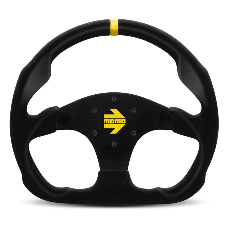 MOMO Mod. 30 Steering Wheel - Black Suede Black Spokes 320mm